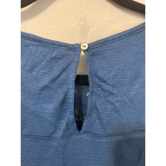 NWT Prince & Fox Blue Lace Inset Tank Top Flowy Sz XL Boho Beachy - Picture 5 of 6